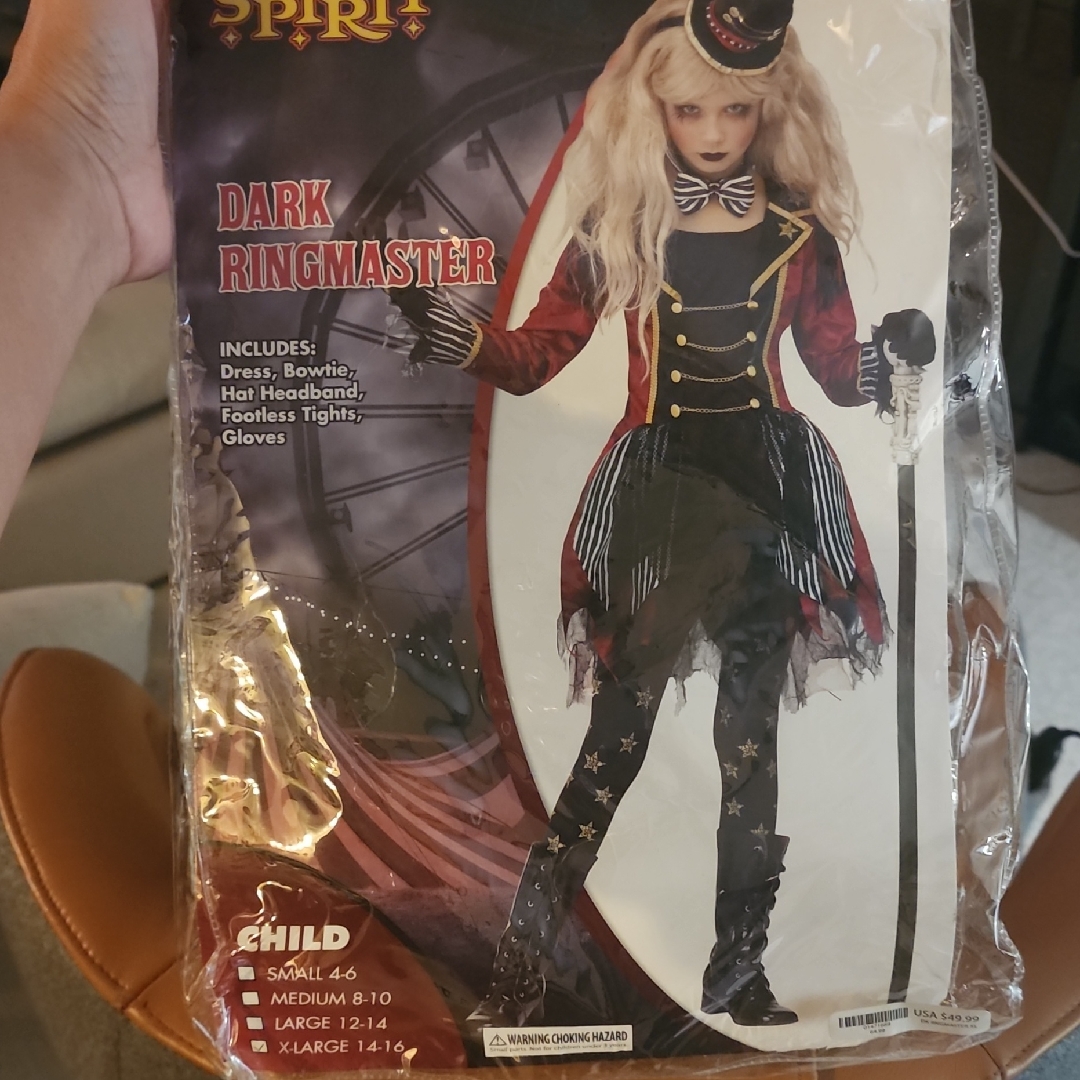 Spirit Dark Ringmaster Kids Costume - Burgundy And Black